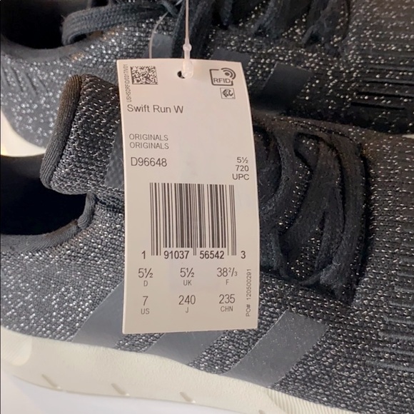 RARE 🆕 SPARKLE ✖️Adidas Swift Run Black - Picture 4 of 8